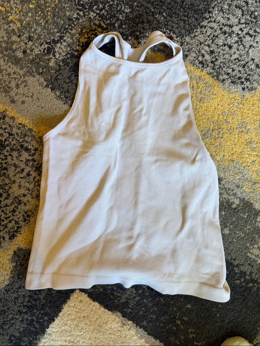 Women’s High Neck Ribbed Tank Top - White